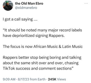 Ebro Says Major Labels ‘Deprioritized’ Singing Rappers For Afrobeats & Latin Music 2 Ebro Says Major Labels ‘Deprioritized’ Singing Rappers For Afrobeats & Latin Music 2